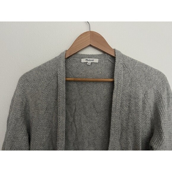 Madewell Palisades Light Gray Longline Cardigan Duster Sweater M Lagenlook Flowy - Picture 7 of 12